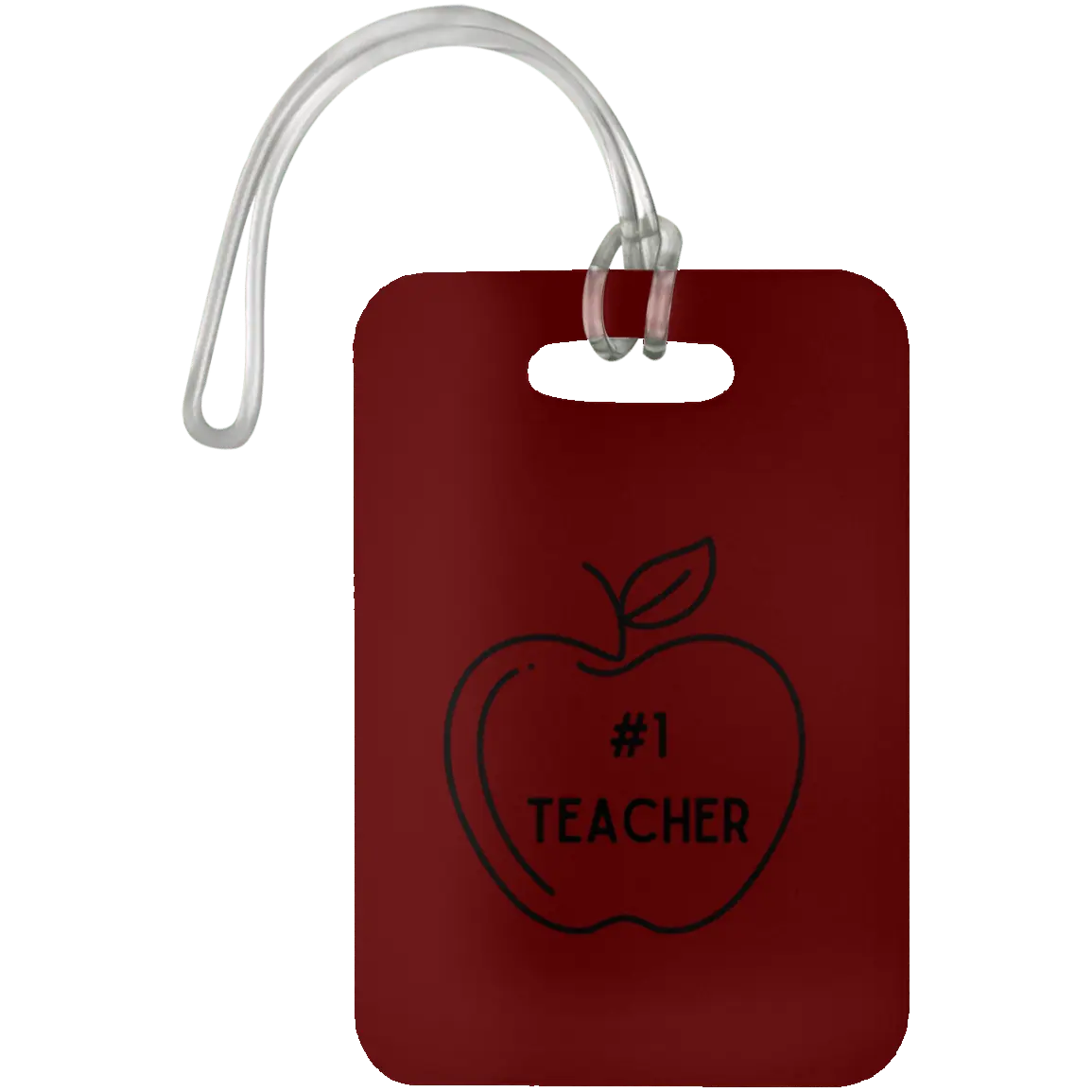 #1 Teacher / Maroon #1 Teacher Luggage Bag Tags