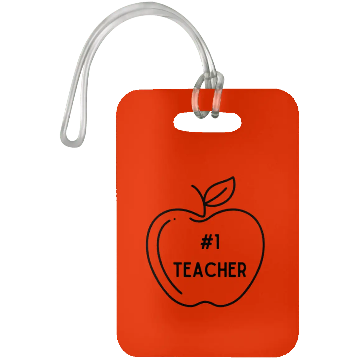 #1 Teacher / Orange #1 Teacher Luggage Bag Tags