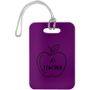 #1 Teacher / Purple #1 Teacher Luggage Bag Tags