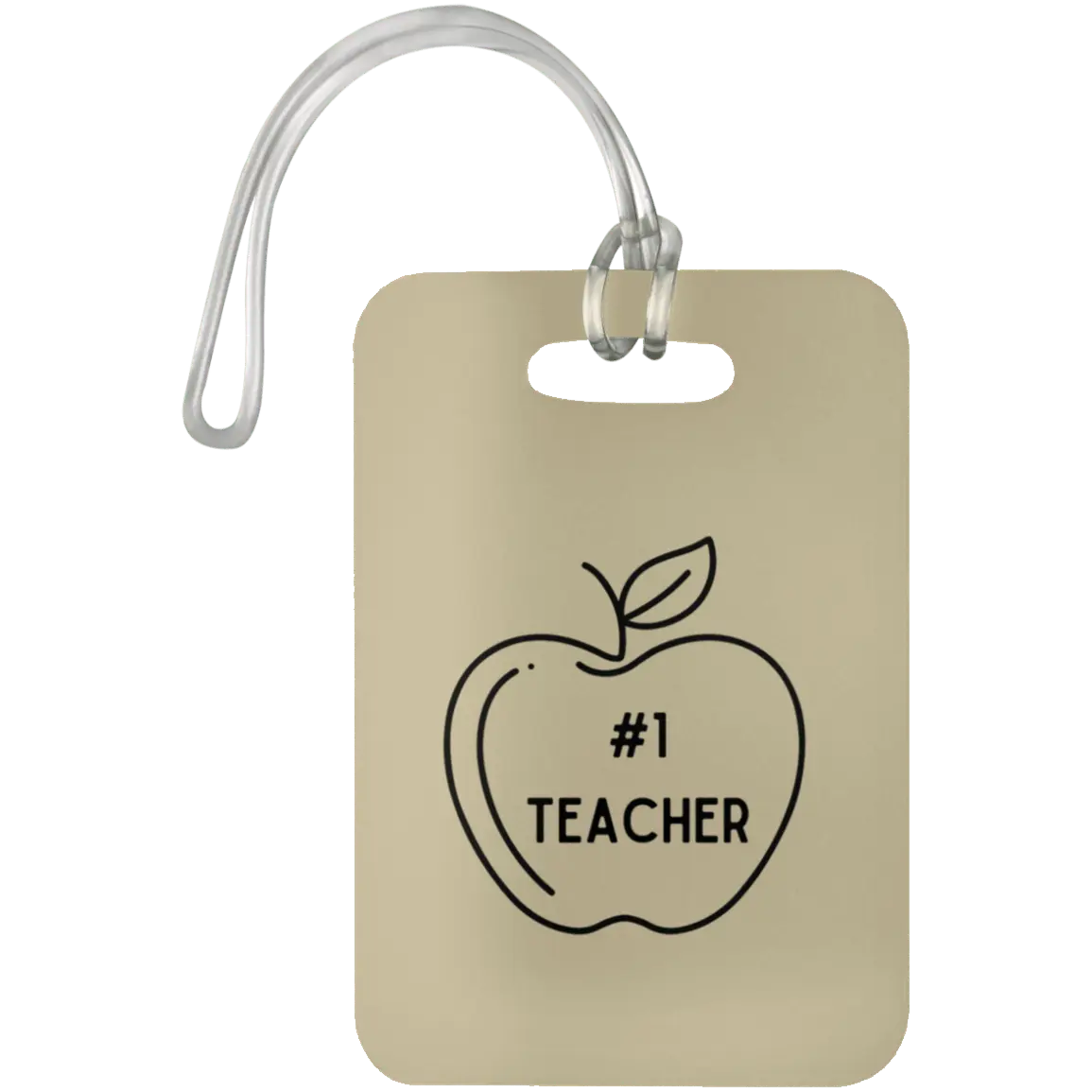 #1 Teacher / Tan #1 Teacher Luggage Bag Tags