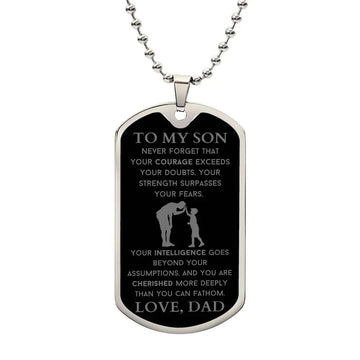 Silver / No To My Son Dog Tags