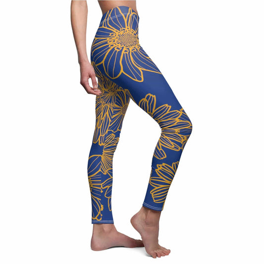 AnchorFinds.com All Over Prints XS / Blue Women's Flower Casual Leggings: Comfort Meets Captivating Style