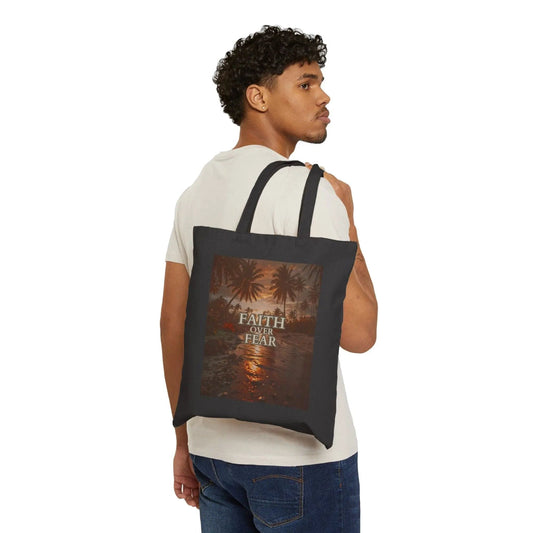 AnchorFinds.com Bags Black / 15" x 16" Faith Over Fear Canvas Tote: Style, Strength, and Inspiration