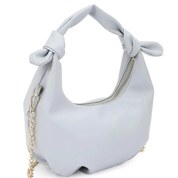 AnchorFinds.com Bags Blue Smooth Round Handle Zipper Bag - Elegance in Every Hold