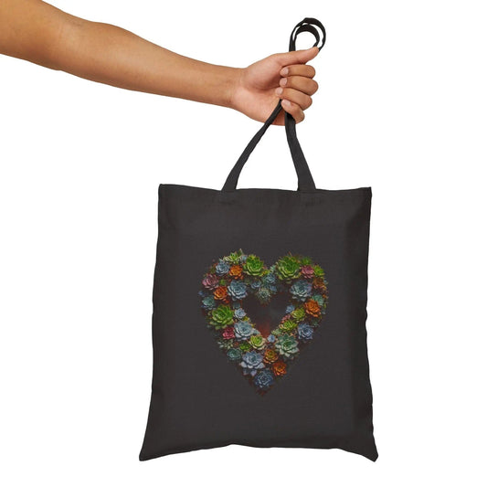 AnchorFinds.com Bags Heart Succulent Cotton Canvas Tote Bag: Stylish Durability for Everyday Use