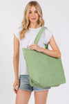 AnchorFinds.com Bags Olive Solid Crochet Straw Bag