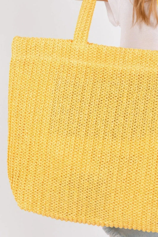 AnchorFinds.com Bags Solid Crochet Straw Bag