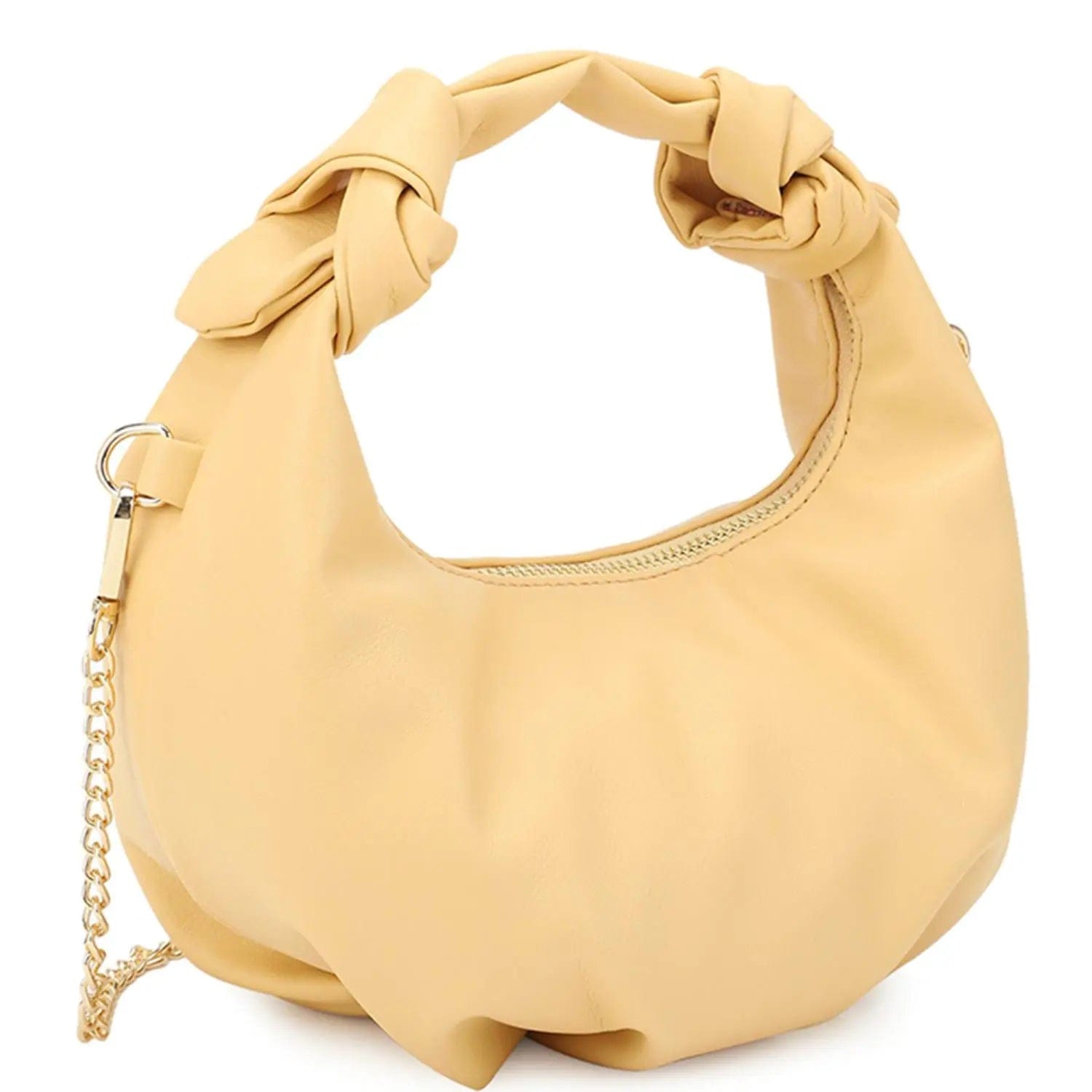 AnchorFinds.com Bags Yellow Smooth Round Handle Zipper Bag - Elegance in Every Hold