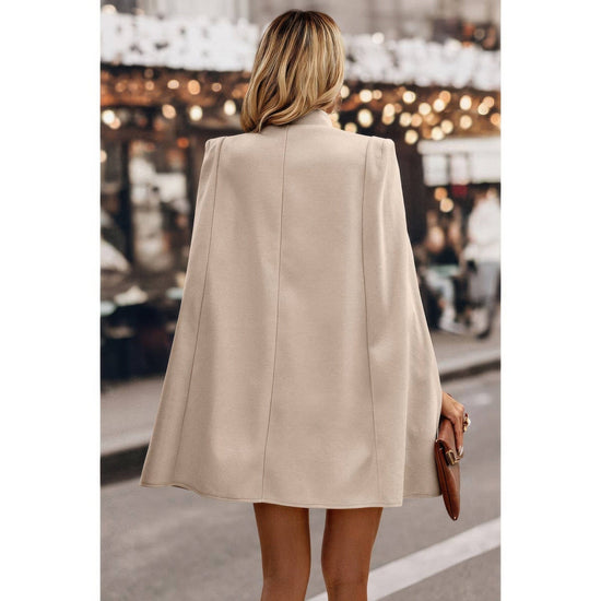 AnchorFinds.com Beige / S Solid Cloak Sleeve Double Breasted Cape Coat