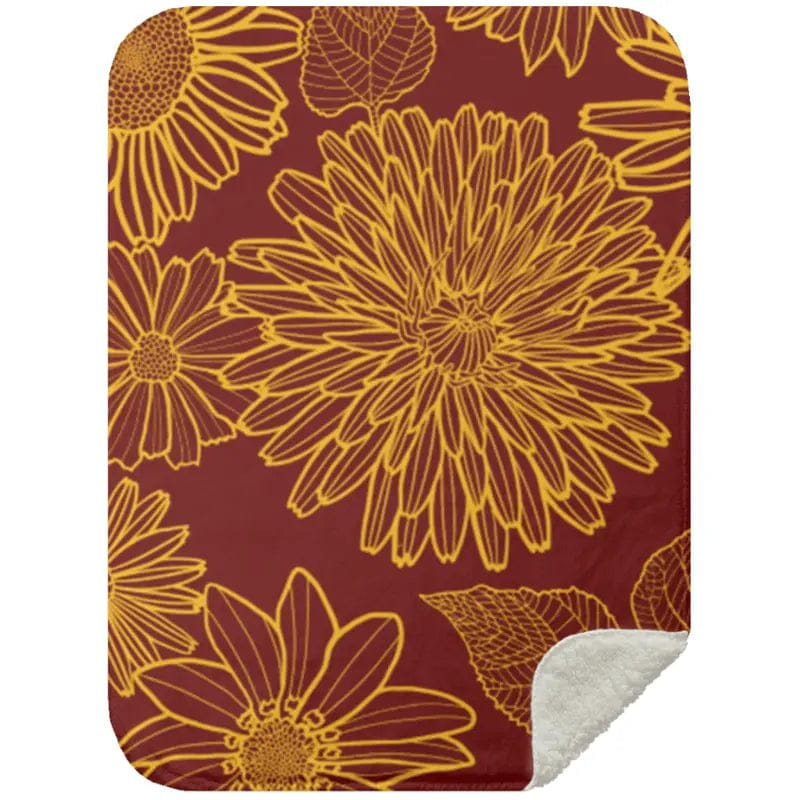 AnchorFinds.com Blankets Maroon / Small 30X40 Flower Mink Sherpa Blanket: Unparalleled Comfort Meets Stunning Design