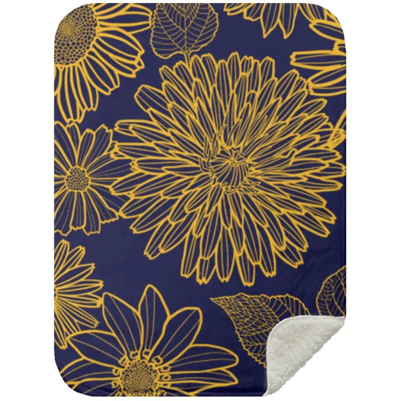 AnchorFinds.com Blankets Navy / Small 30X40 Flower Mink Sherpa Blanket: Unparalleled Comfort Meets Stunning Design
