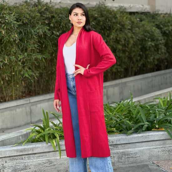 AnchorFinds.com Clover Fine Knit Midi Cardi Cardigan With Pockets