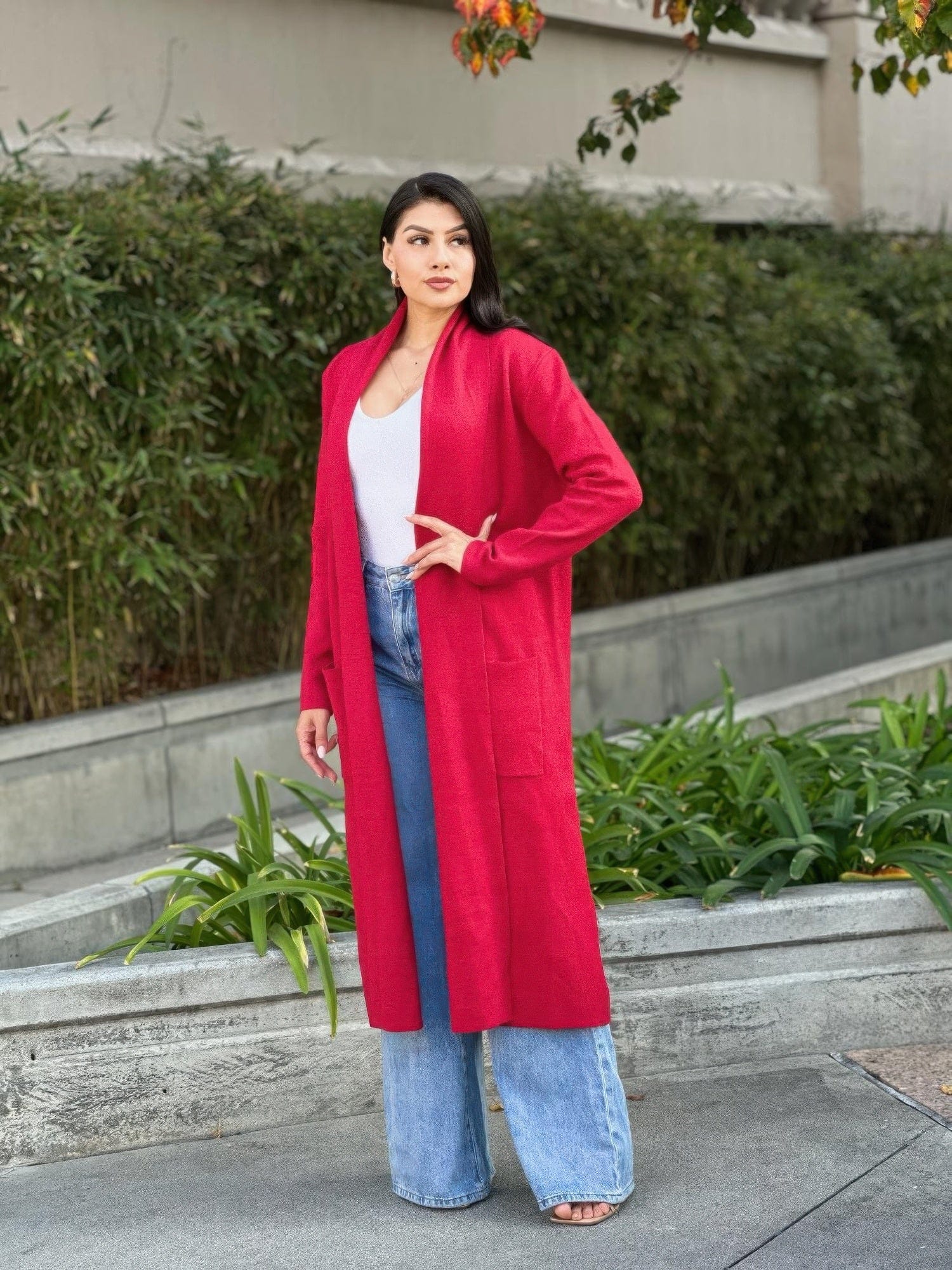 AnchorFinds.com Clover Fine Knit Midi Cardi Cardigan With Pockets