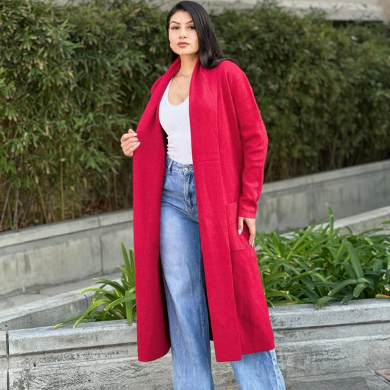 AnchorFinds.com Clover Fine Knit Midi Cardi Cardigan With Pockets