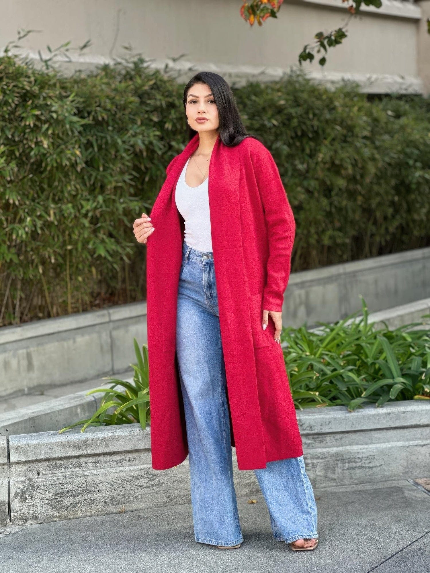 AnchorFinds.com Clover Fine Knit Midi Cardi Cardigan With Pockets