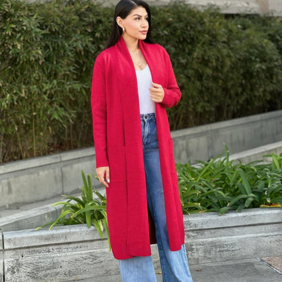 AnchorFinds.com Clover Fine Knit Midi Cardi Cardigan With Pockets