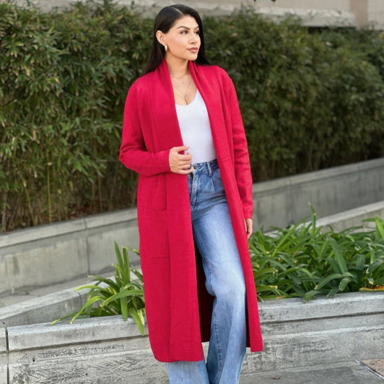 AnchorFinds.com Clover Fine Knit Midi Cardi Cardigan With Pockets