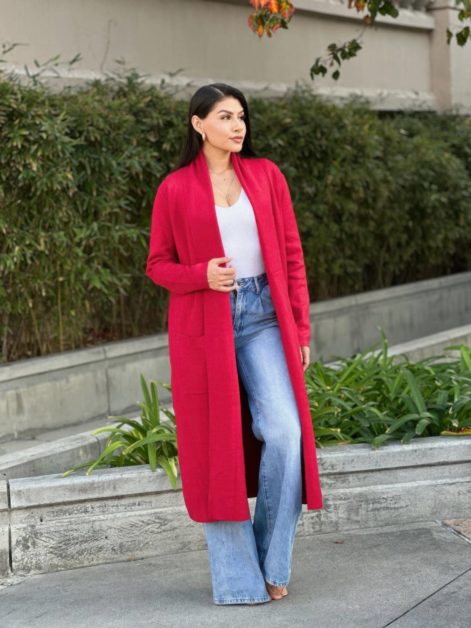 AnchorFinds.com Clover Fine Knit Midi Cardi Cardigan With Pockets