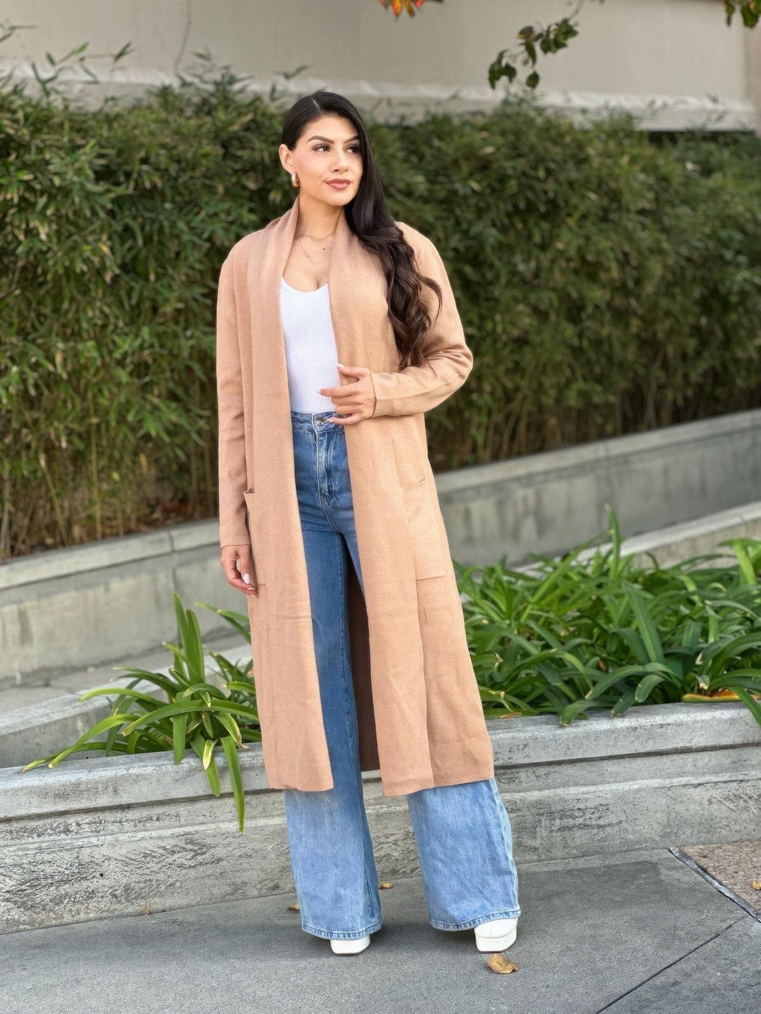 AnchorFinds.com Clover Fine Knit Midi Cardi Cardigan With Pockets
