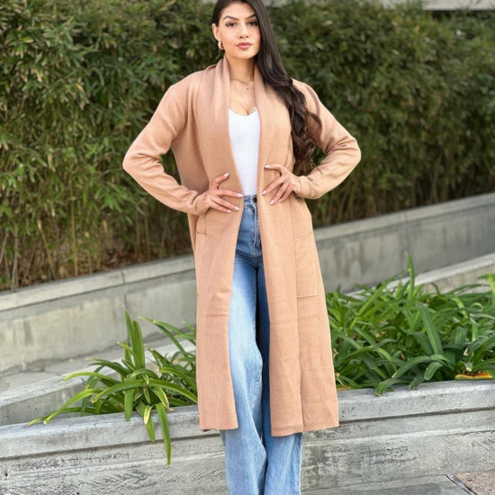 AnchorFinds.com Clover Fine Knit Midi Cardi Cardigan With Pockets