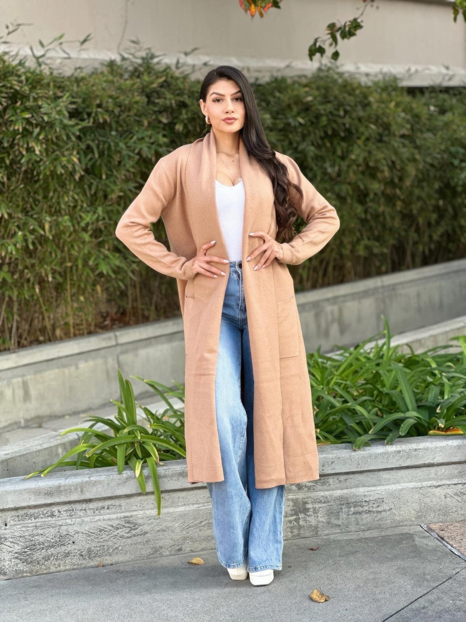 AnchorFinds.com Clover Fine Knit Midi Cardi Cardigan With Pockets