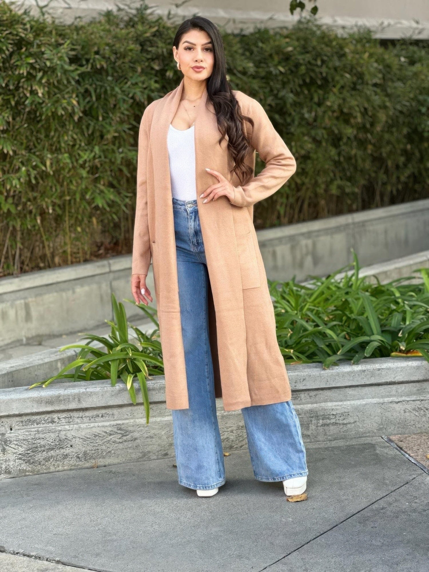 AnchorFinds.com Clover Fine Knit Midi Cardi Cardigan With Pockets