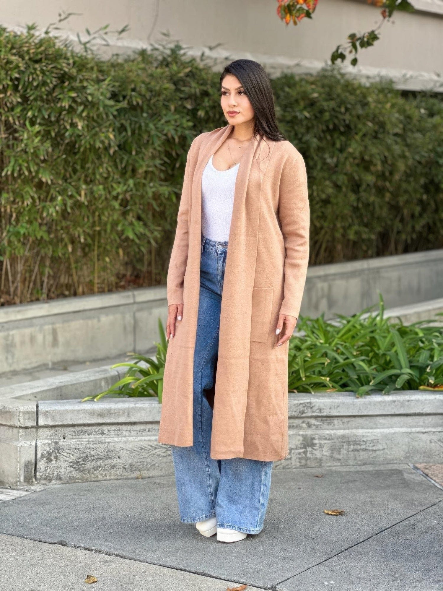 AnchorFinds.com Clover Fine Knit Midi Cardi Cardigan With Pockets