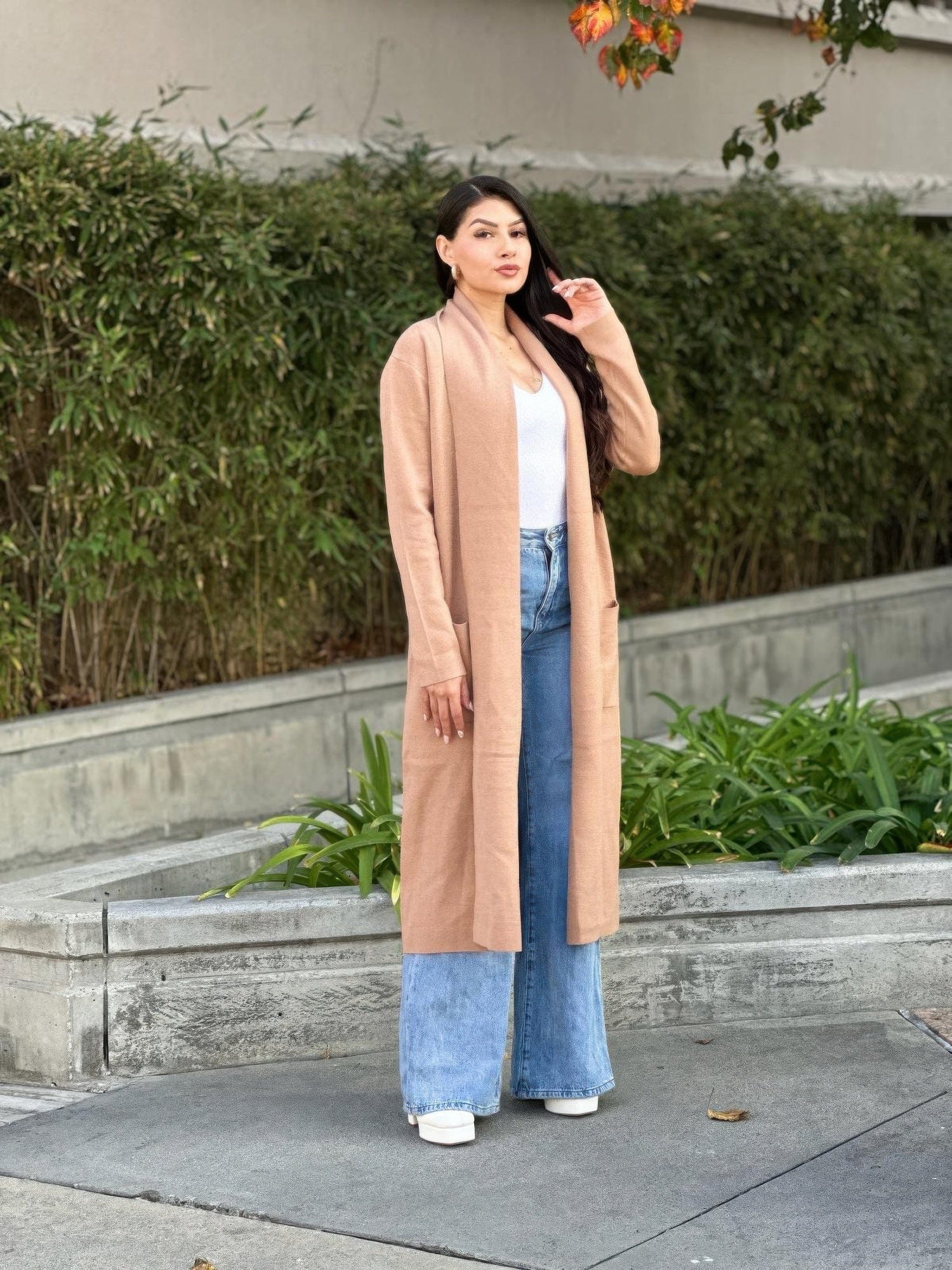 AnchorFinds.com Clover Fine Knit Midi Cardi Cardigan With Pockets