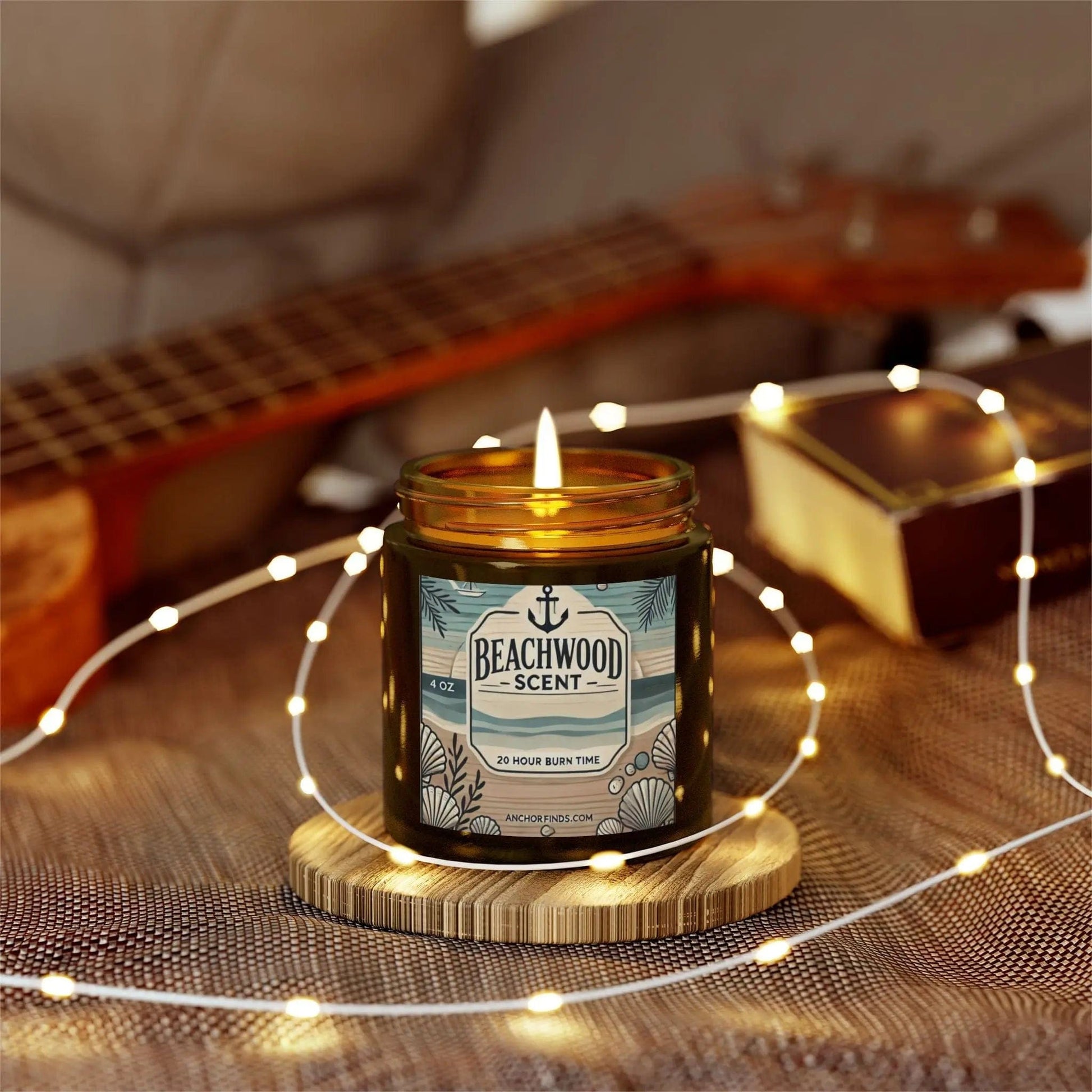 AnchorFinds.com Home Decor 4oz Beachwood Scented Candle - Premium Coconut Apricot Wax