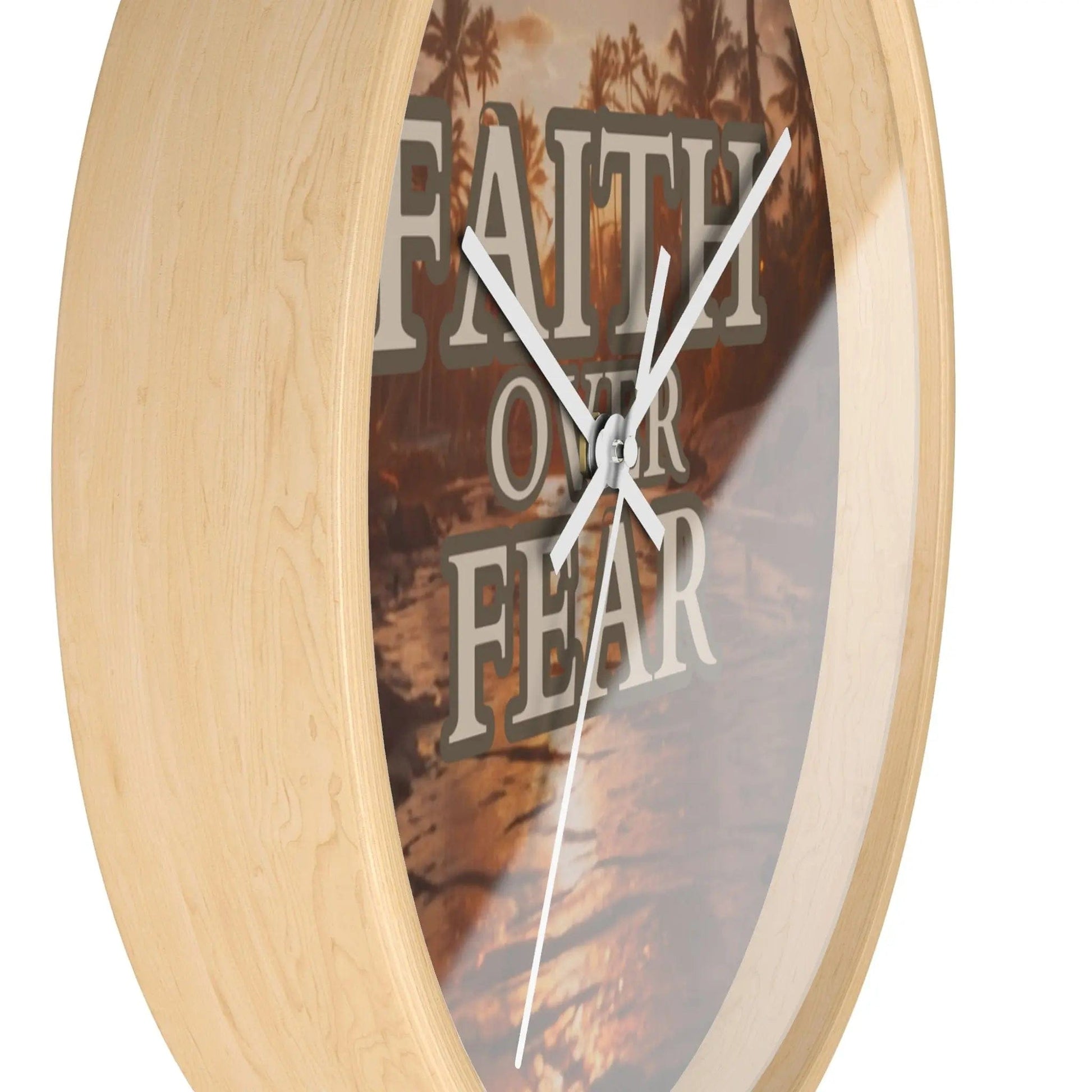AnchorFinds.com Home Decor Faith Over Fear Wall Clock: Elegant and Inspirational Timepiece