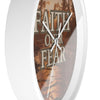 AnchorFinds.com Home Decor Faith Over Fear Wall Clock: Elegant and Inspirational Timepiece