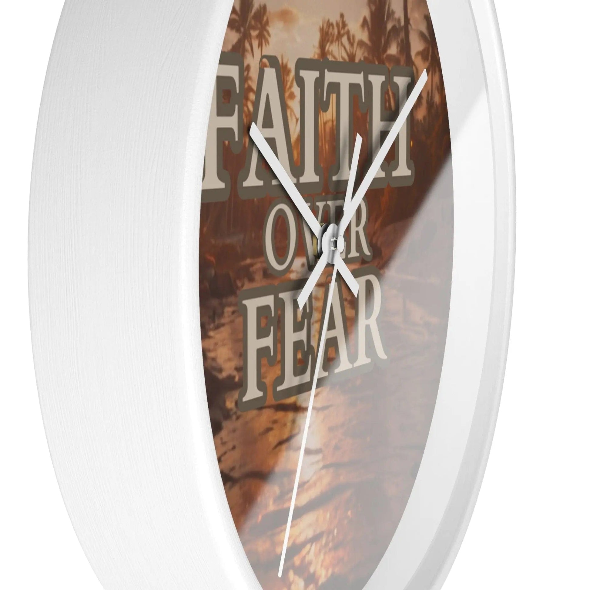 AnchorFinds.com Home Decor Faith Over Fear Wall Clock: Elegant and Inspirational Timepiece