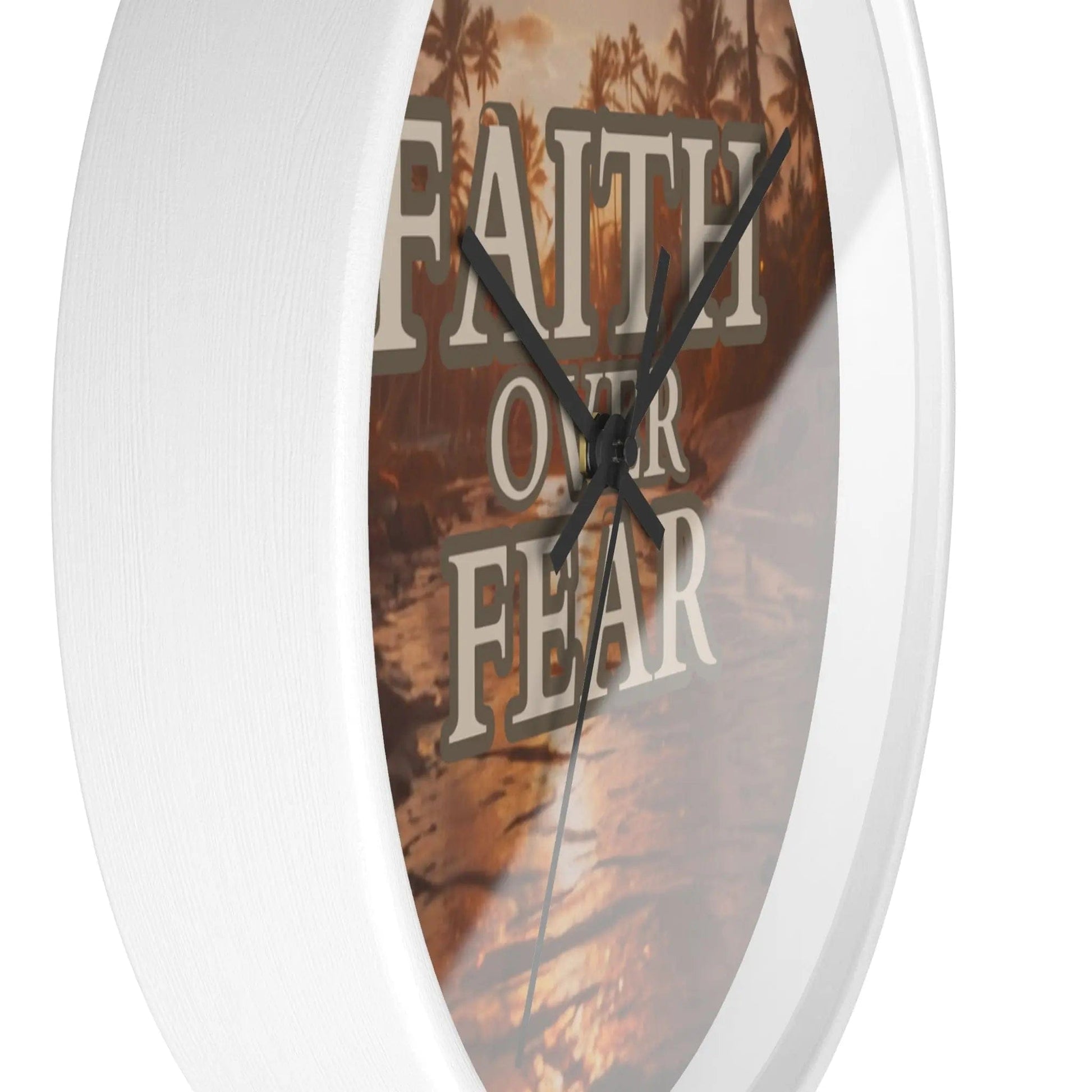AnchorFinds.com Home Decor Faith Over Fear Wall Clock: Elegant and Inspirational Timepiece