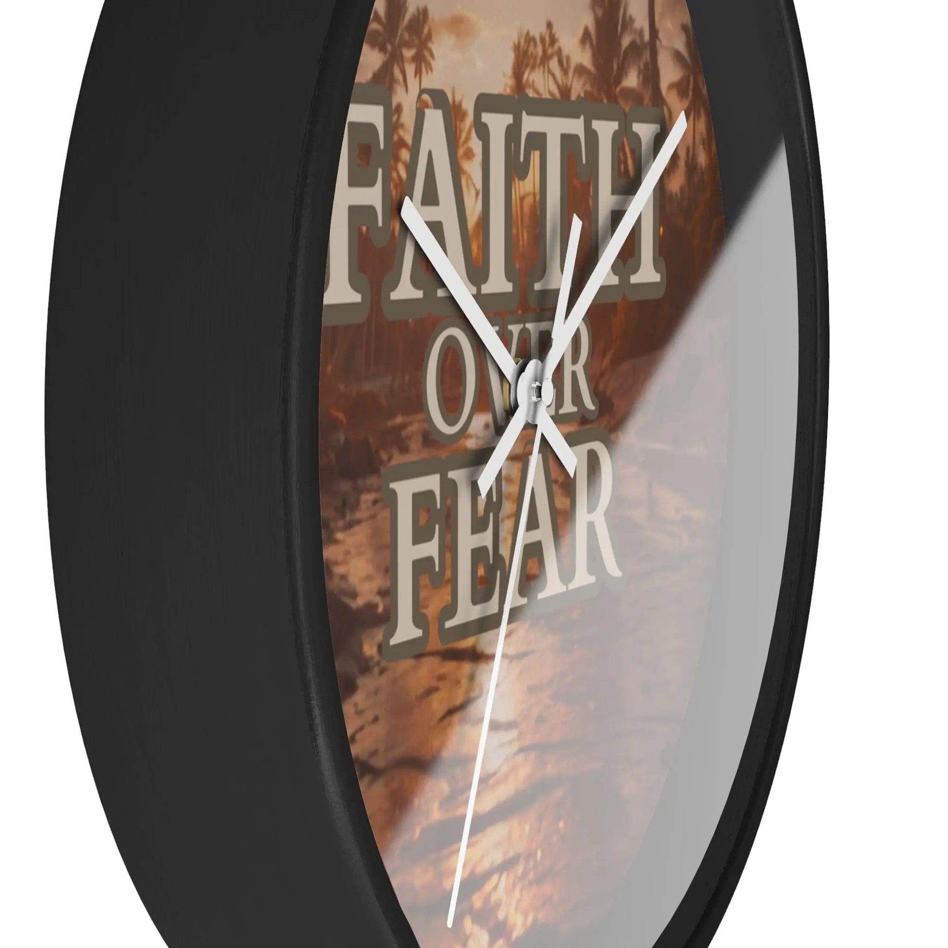 AnchorFinds.com Home Decor Faith Over Fear Wall Clock: Elegant and Inspirational Timepiece