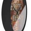 AnchorFinds.com Home Decor Faith Over Fear Wall Clock: Elegant and Inspirational Timepiece