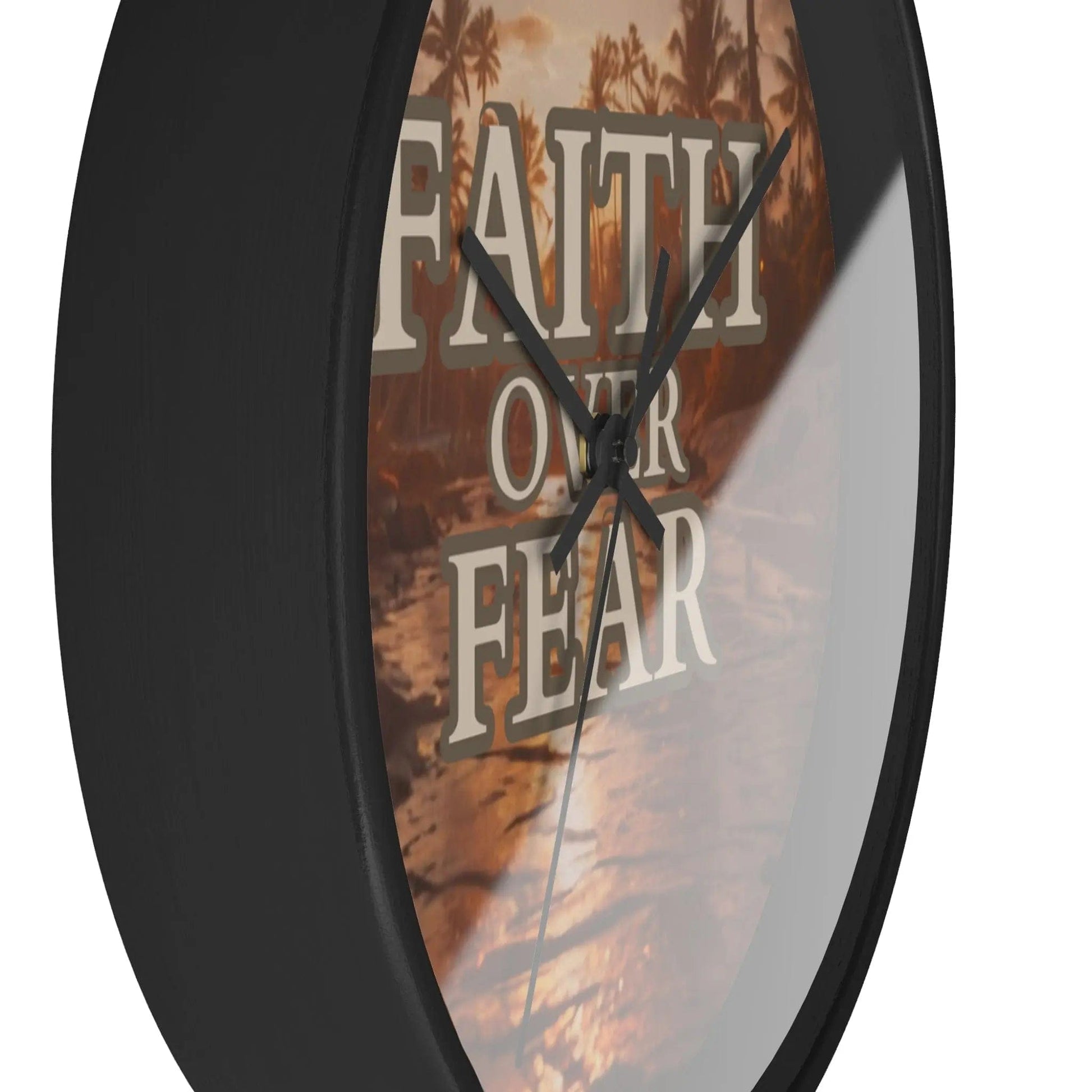 AnchorFinds.com Home Decor Faith Over Fear Wall Clock: Elegant and Inspirational Timepiece