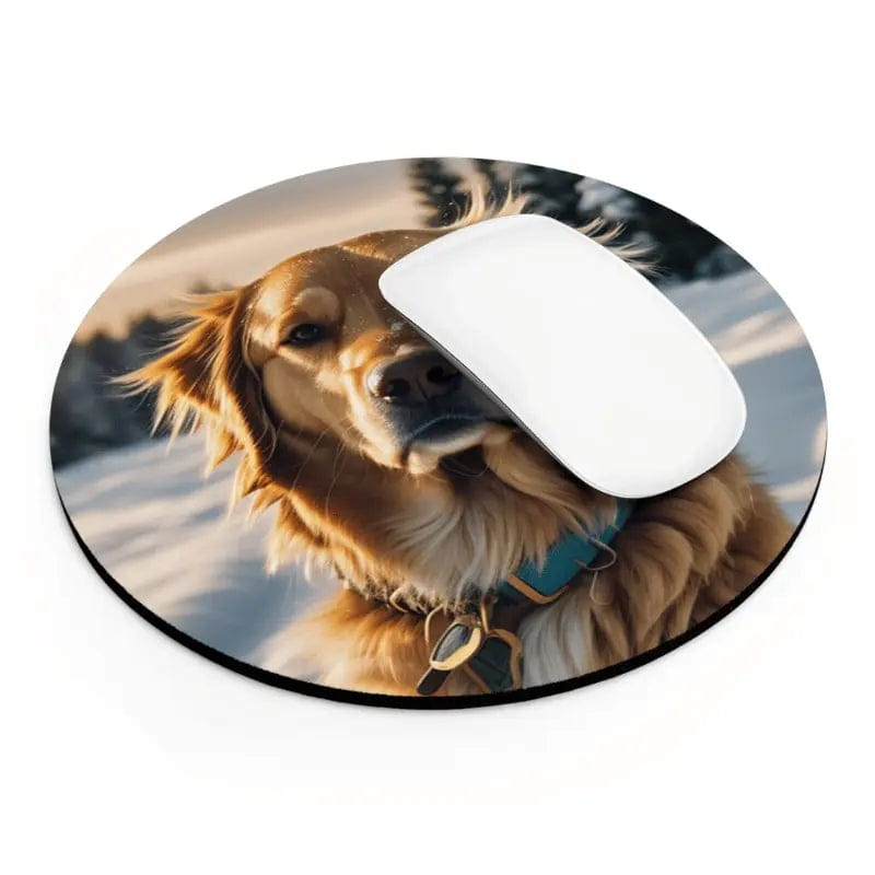 AnchorFinds.com Home Decor Golden Retriever 1 / Round Dog Lovers Mouse Pad: Unleash Your Love for Dogs!