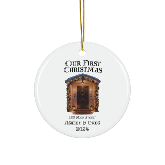 AnchorFinds.com Home Decor Our First Christmas in Our New Home Address Ceramic Ornament