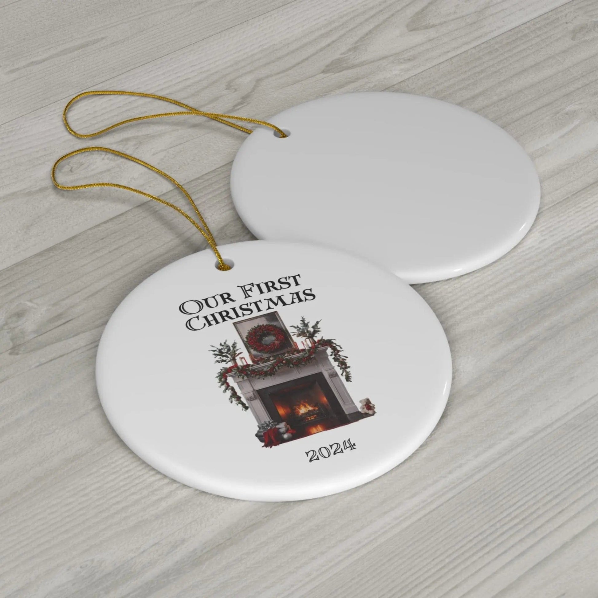 AnchorFinds.com Home Decor Our First Christmas Mantel Ceramic Ornament Basic No Names