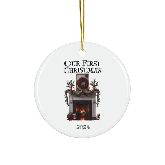 AnchorFinds.com Home Decor Our First Christmas Mantel Ceramic Ornament Basic No Names