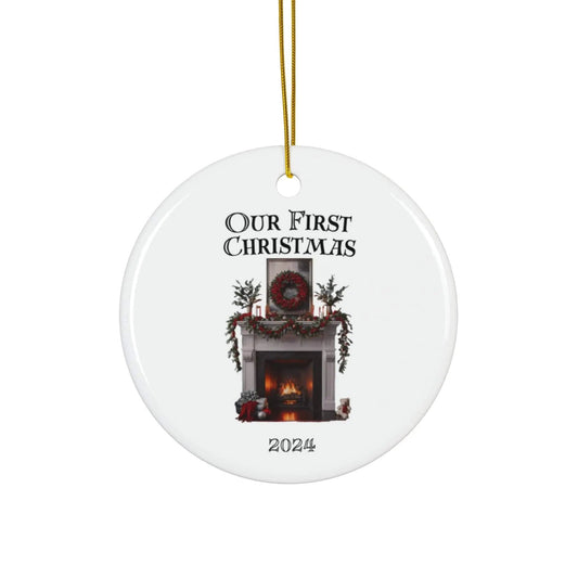 AnchorFinds.com Home Decor Our First Christmas Mantel Ceramic Ornament Basic No Names