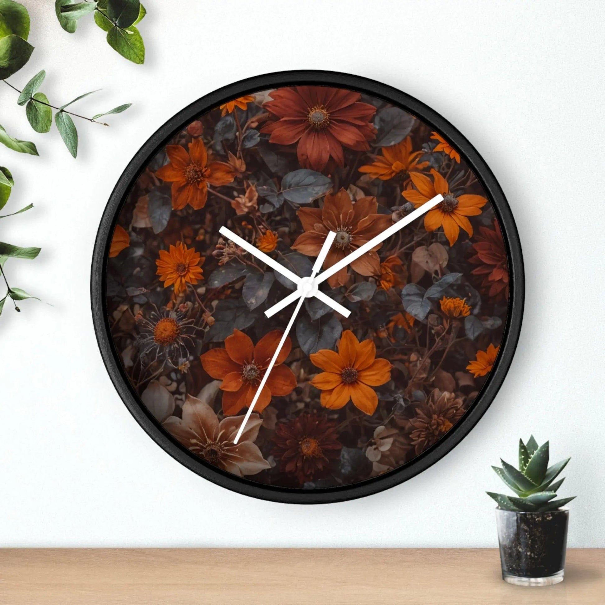 AnchorFinds.com Home Decor Pressed Leaves Wall Clock