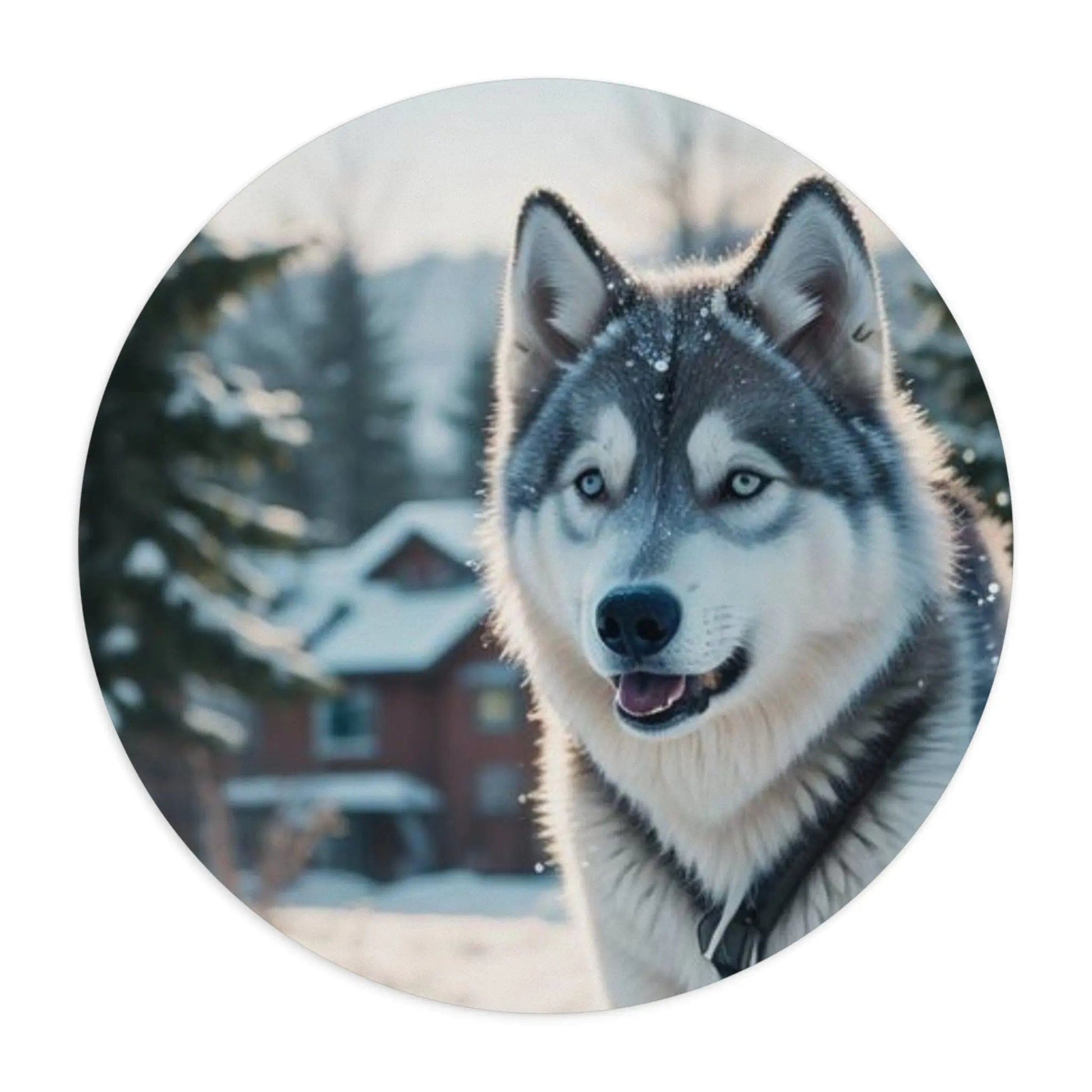 AnchorFinds.com Home Decor Siberian Husky / Round Dog Lovers Mouse Pad: Unleash Your Love for Dogs!