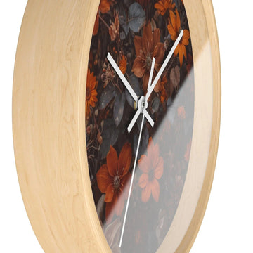 AnchorFinds.com Home Decor Wooden / White / 10" Pressed Leaves Wall Clock