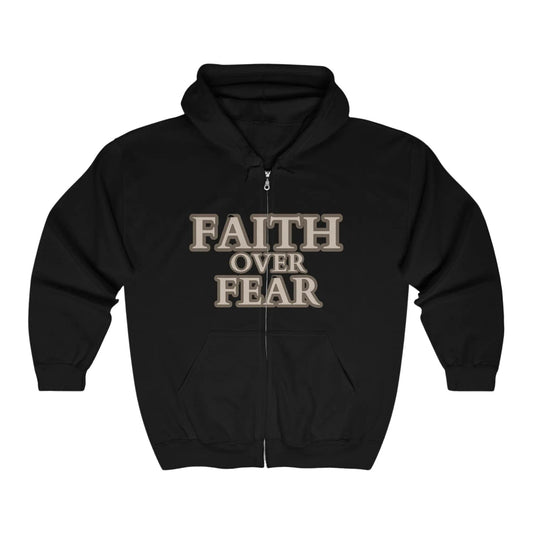 AnchorFinds.com Hoodie Black / S Faith Over Fear Unisex Heavy Blend™ Full Zip Hooded Sweatshirt