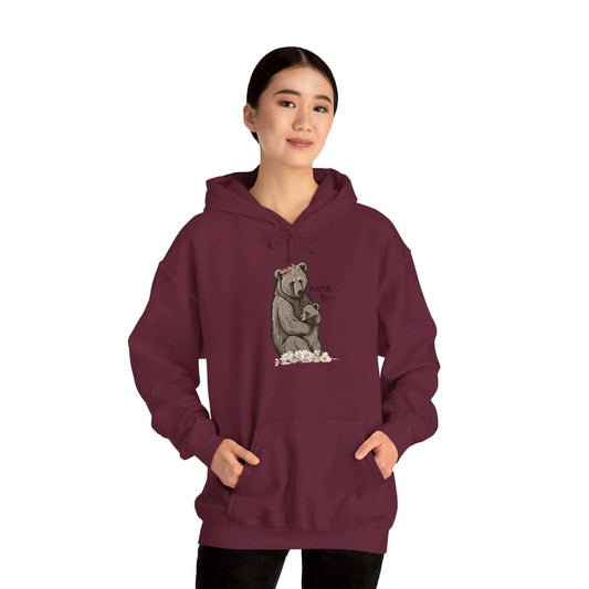 AnchorFinds.com Hoodie Maroon / S Mama Bear Unisex Heavy Blend™ Hooded Sweatshirt