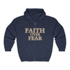 AnchorFinds.com Hoodie Navy / S Faith Over Fear Unisex Heavy Blend™ Full Zip Hooded Sweatshirt