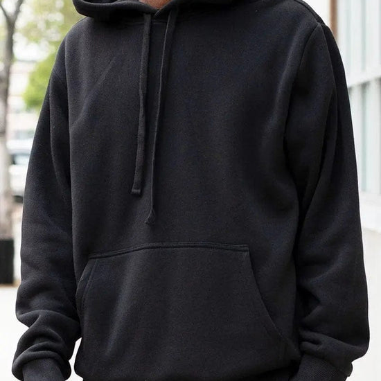 AnchorFinds.com Hoodie Pullover Hoodie with Kangaroo Pocket - Black