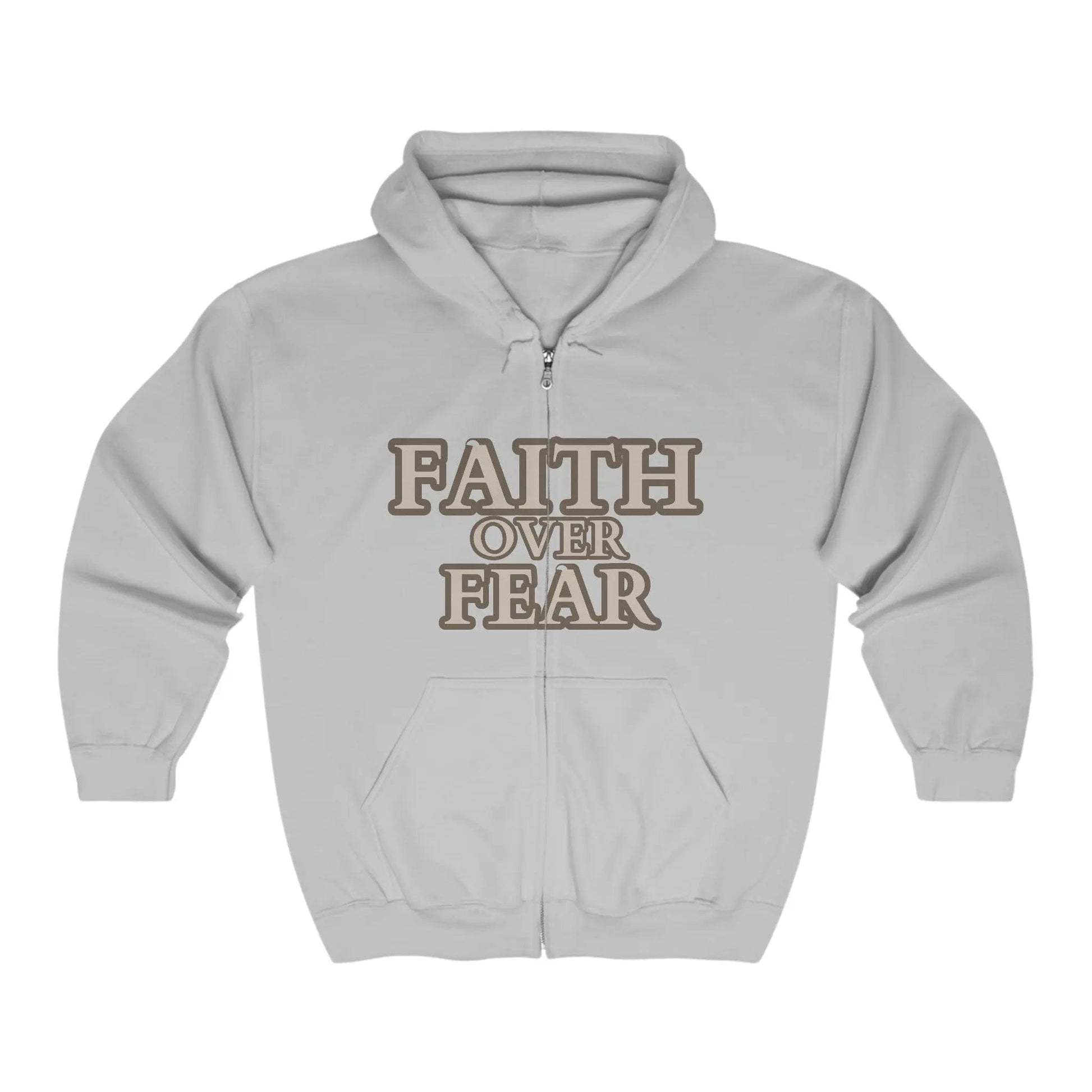 AnchorFinds.com Hoodie Sport Grey / S Faith Over Fear Unisex Heavy Blend™ Full Zip Hooded Sweatshirt