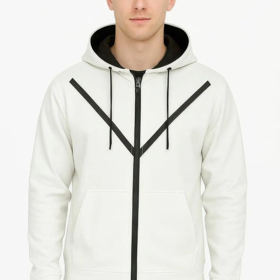 AnchorFinds.com Hoodie White / S Casual Full Zip-Up Hoodie Sweatshirts